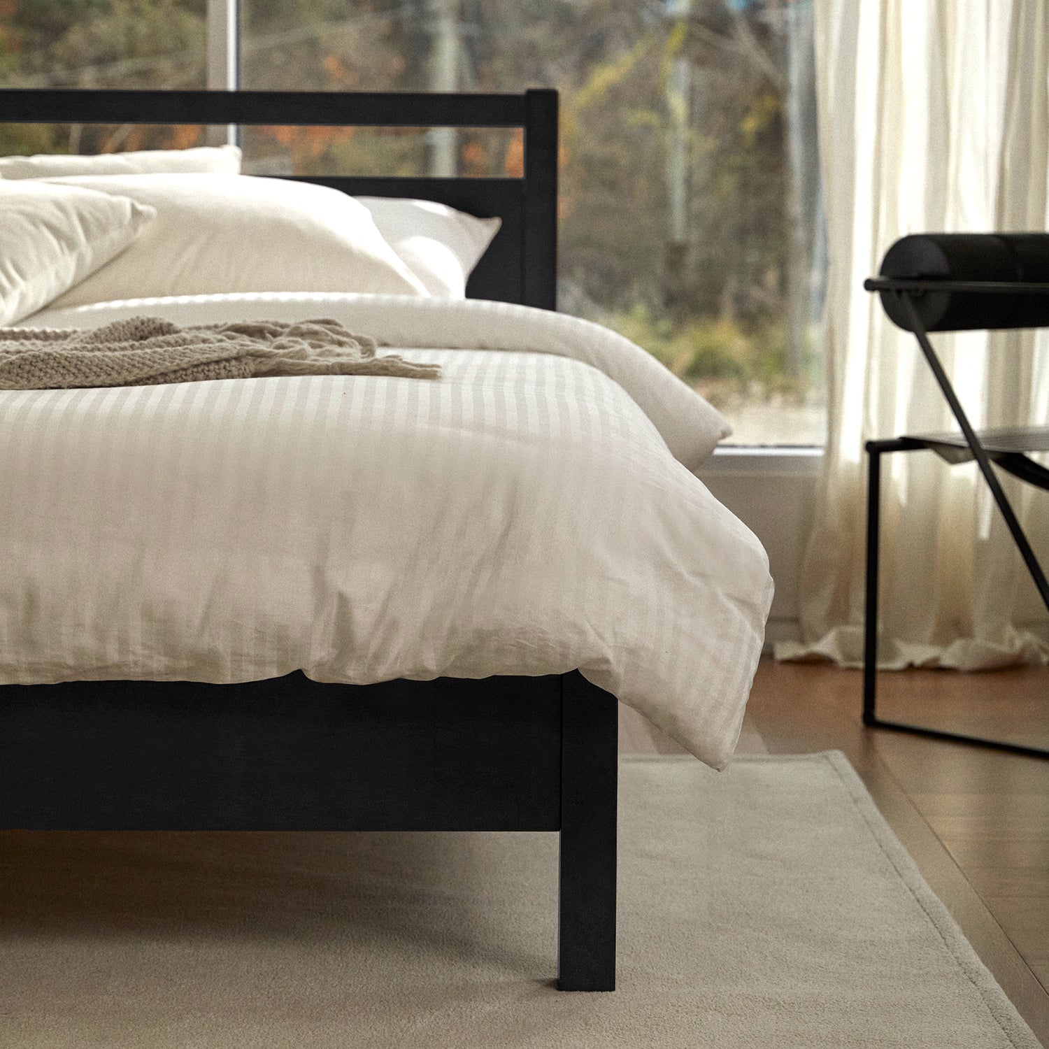 Signature Bed Frame with Headboard Black Color