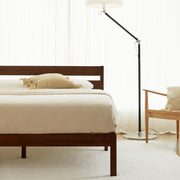 Classic Bed Frame with Head Board Walnut Color