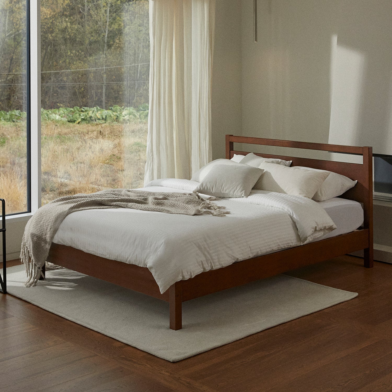 Signature Bed Frame with Headboard Cherry Color