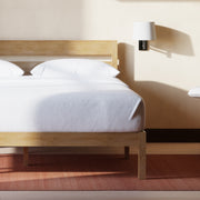 Classic Bed Frame with Headboard Natural Color