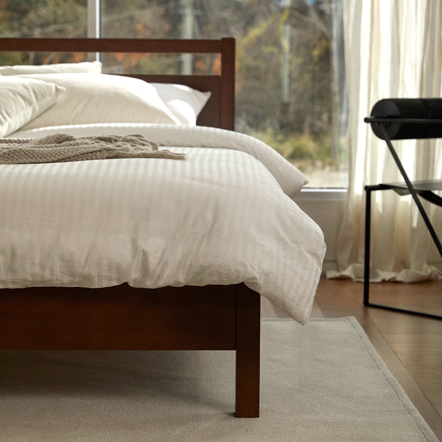 Signature Bed Frame with Headboard Walnut Color