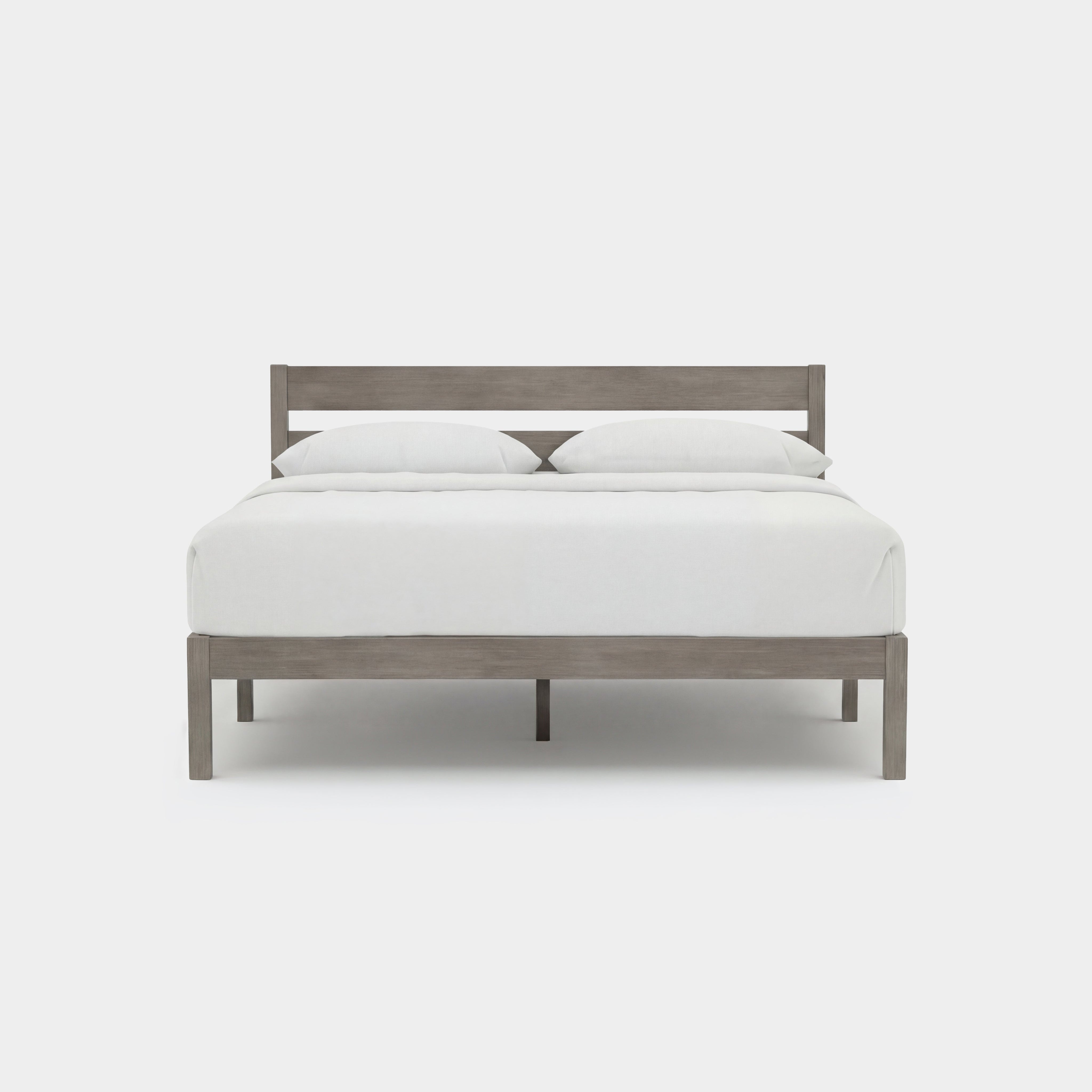 Classic Bed Frame with Headboard - Gray